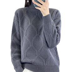 2023秋冬新款加厚100%纯山羊绒衫女宽松时尚毛衣大码羊毛打底衫女，女装羊毛衫，德晨羊绒