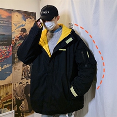 秋冬潮流工装连帽棉衣男休闲学生加厚百搭面包服现货W094-P80，男装棉衣，星座512-2