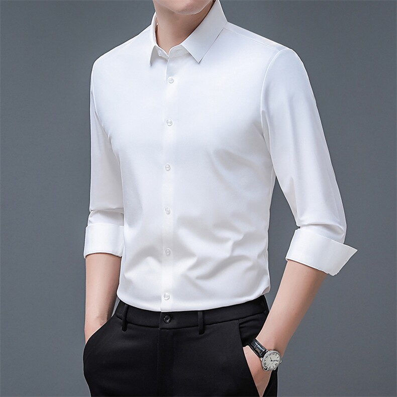 男士2023年春季新款百搭长袖衬衫商务休闲衬衣上衣男装，男装衬衫，电商B360