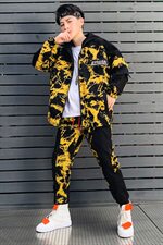 秋装新款迷彩连帽夹克宽松外套休闲运动套装A436-D8280，男装套装，电商A436