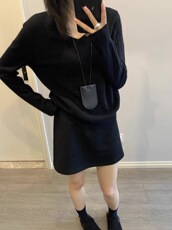 2025年秋季修身型通勤套头常规长袖单件v领打底衫，女装针织衫/毛衣，航淼羊绒