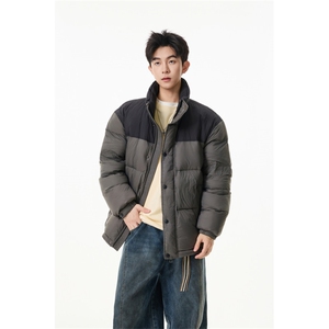 90%绒新标有报告立领撞色韩版宽松羽绒服外套Y988/P350现货图片