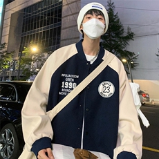 港风夜景时尚拼接撞色立领棒球服夹克A247-G6820P85控138，男装夹克，电商A247