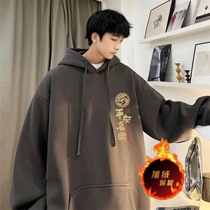 龙年卫衣 冬季美式加绒加厚连帽卫衣外套DL1796常规特P35加绒特40图片