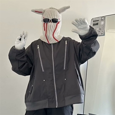 美式高街复古拉链设计感夹克男女春秋季机能防水冲锋衣外套FXY006，男装夹克，星座601-2