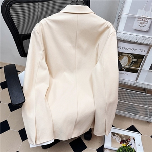 中性风金属装饰西服女外套女港风平铺西服男外套男XF7811P85控105图片
