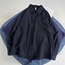 现货！宽松男女同款长袖衬衫纯色夏季透气-LK80104-特批35，男装衬衫，电商A061
