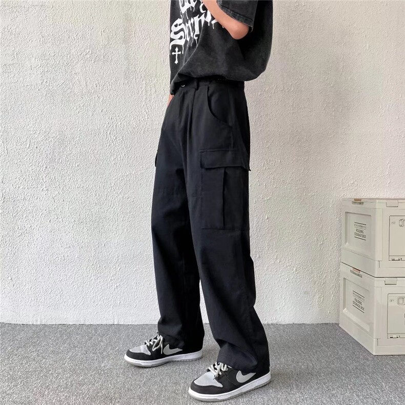 工装裤夏薄款港风潮流小个子高腰显瘦2023年新款休闲裤K1857-P42,男装休闲裤,星座412-3