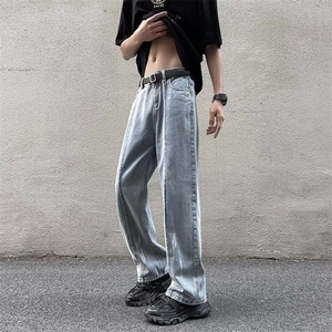 高街牛仔裤男韩版潮流拼色痞子帅气2026夏季新款ins长裤RK200-P45图片
