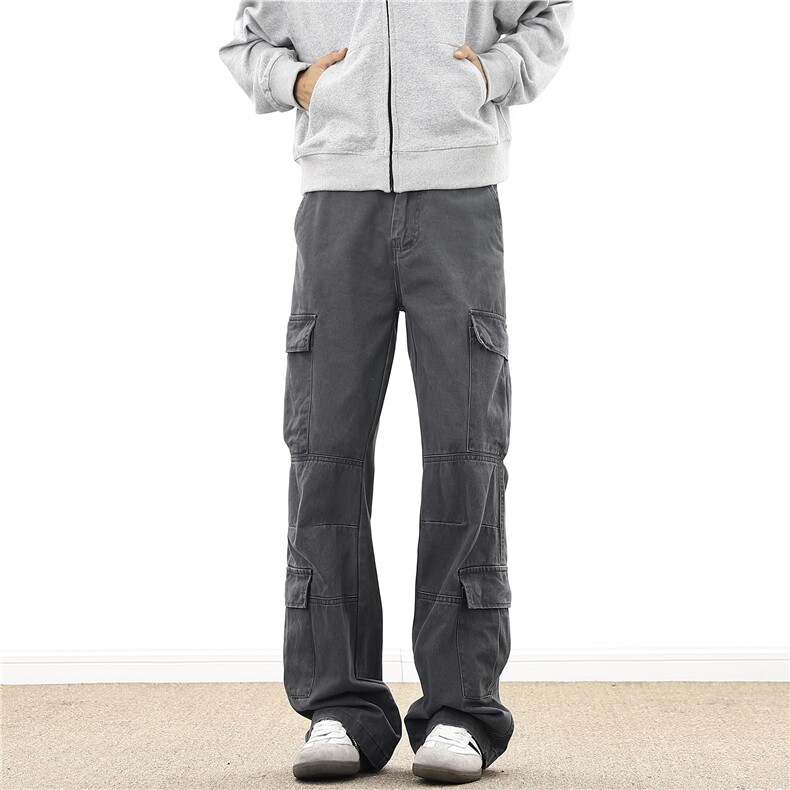 【备货1200件】XZ612-K214-P65春款美式复古多口袋直筒工装裤，男装休闲裤，星座612