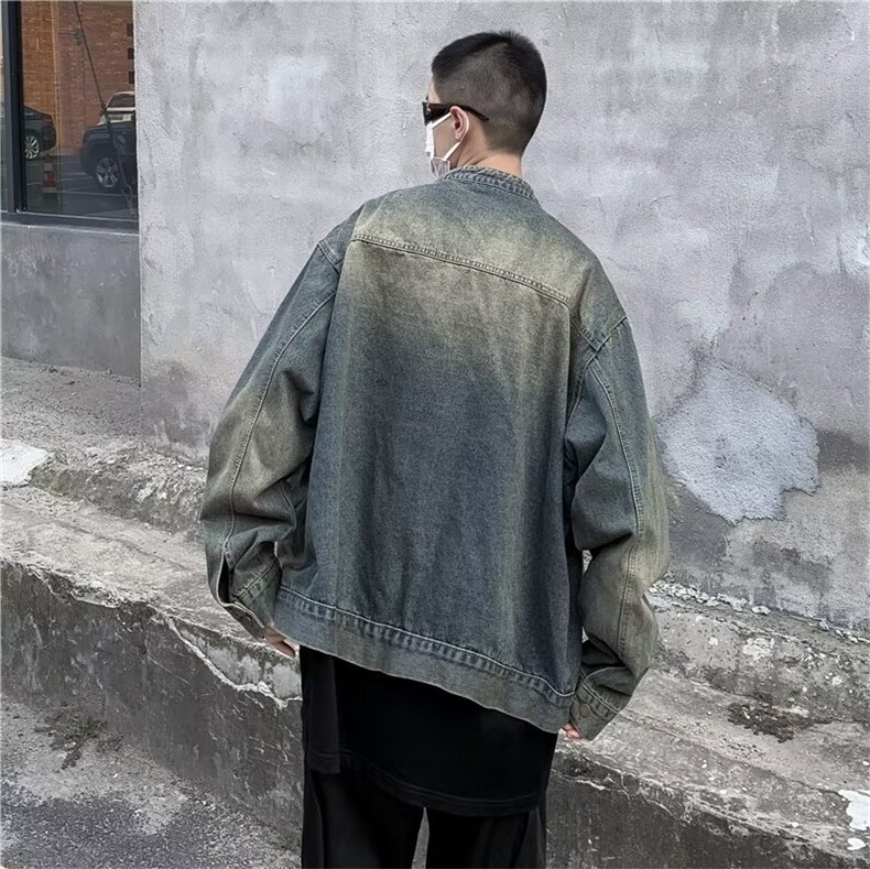 美式复古水洗做旧牛仔外套潮牌男秋装牛仔外套N1218P70,男装夹克,星座1116-2