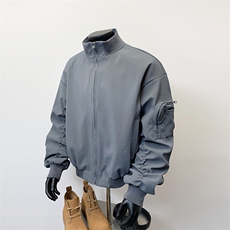 假模-飞行员夹克外套男美式短款立领棒球服8086-P75，男装夹克，电商B380（原B361）
