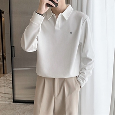 2026秋轻熟风宽松阔版华夫格面料男士POLO刺绣上衣PL08/P55特控88，男装Polo衫，电商A243