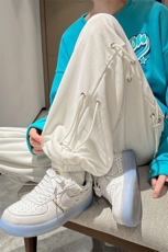 大码S-3XL抽绳男直筒宽松秋季港风ins设计感休闲长裤K1730-P32，男装休闲裤，星座512-4