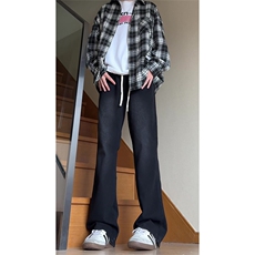 大货~美式高街vibe修身微喇抽绳松紧腰牛仔裤男K551-特P42控68，男装牛仔裤，星座1004-3