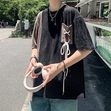 2024春夏季新款男休闲圆领短袖鹿皮绒T恤F248P35，男装T恤，星座1116-2