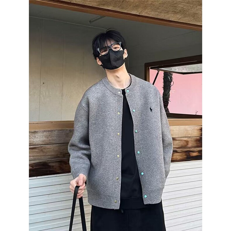 外套男春秋季2025新款简约针织开衫夹克男春装上衣潮SW5016,男装夹克,星座516A
