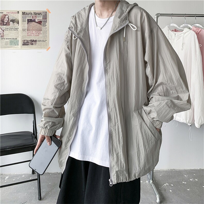F3043/P40夏季青春防晒衣连帽纯色薄款外套夹克男装防晒服防晒衫,男装夹克,电商A141