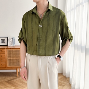 B353 CS366 P55 M-3XL 聚酯纤维100 夏季新款2025冰丝衬衫直播款2图片