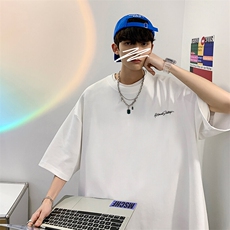 抖音得物二开现货供应220克夏装重磅美式高街宽松短袖t恤MT31，男装T恤，电商A486-1