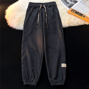8XL-M痞帅脏脏束脚休闲卫裤男春季大码裤子KZ022特价P40图片