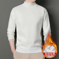 秋冬季男士毛衫半高领加绒加厚男针织衫时尚保暖上衣百搭潮打底衫，男装针织衫/毛衣，钱塘6003（原4033）