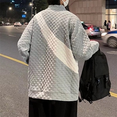 男春季新款卫衣华夫格拉链卫衣Y049P40，男装卫衣，星座1116-2
