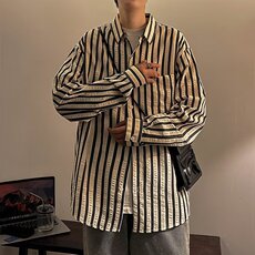 A948P45春季美式复古刺绣长袖衬衫男宽松休闲百搭上衣，男装衬衫，星座512-6