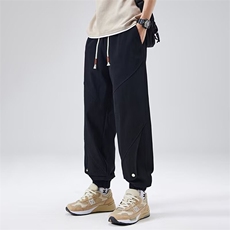 潮拼接直筒休闲裤卫裤男士新款春秋季宽松阔腿拖地裤MK7010P47，男装休闲裤，星座1013-5
