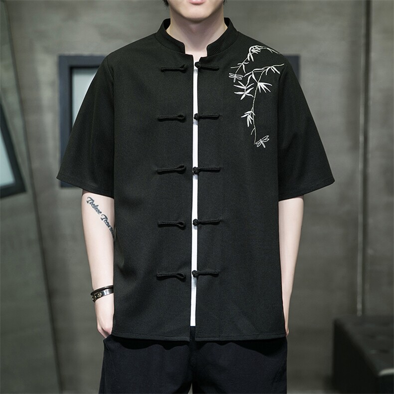 新款风刺绣汉服时尚唐装华夫格T329-P58-控75图片