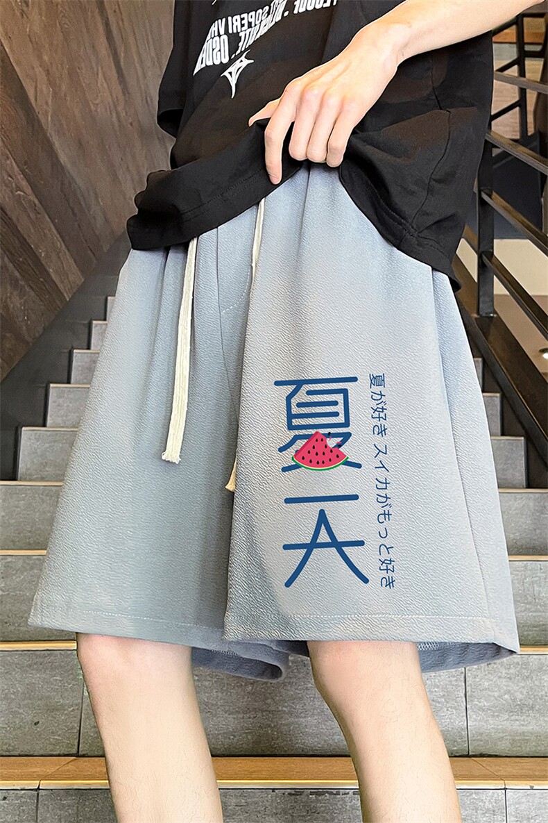 冰丝短裤男士大码宽松休闲五分裤男运动中裤MK37192-P15,男装休闲裤,电商A040