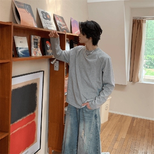 抖音得物品质美式高街重磅曼巴棉结构硬阔boxy版潮牌卫衣长袖T恤图片