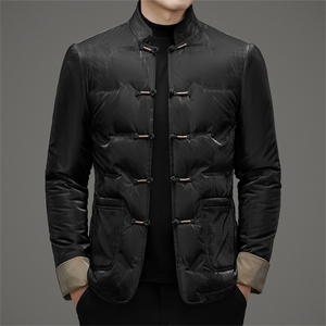 深度备货中老年唐装90绒羽绒服男士中式唐装风羽绒服外套图片