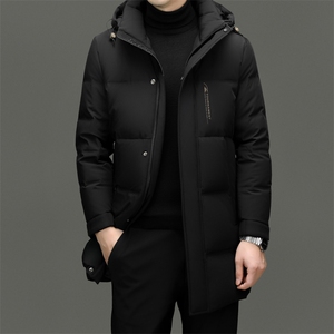男装羽绒服DF8152主推，大量备货中长款羽绒服，帽子可脱卸图片