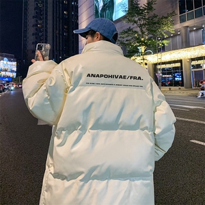 新款立领pu皮印花棉衣男秋冬季加厚面包服外套保暖棉服MY609-P85图片