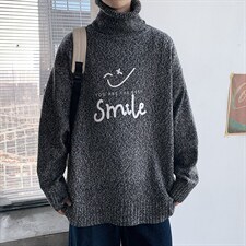 ！冬季加厚男士高领毛衣百搭印花学生针织衫毛线衣GM605P55，男装针织衫/毛衣，电商B220