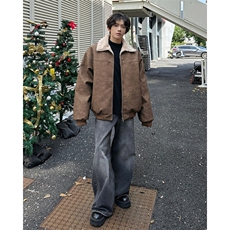 W8217P130控178皮毛扎染加绒加厚宽松休闲棉衣棉服，男装棉衣，电商B205