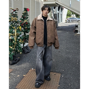 W8217 P130 控178 皮毛扎染加绒加厚宽松休闲棉衣棉服图片