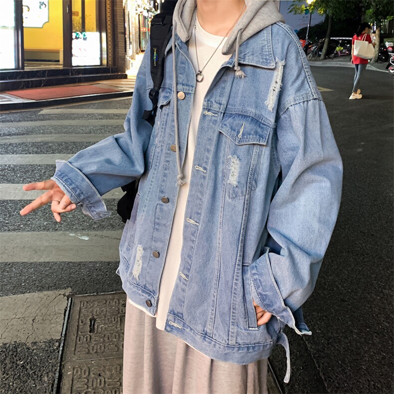 牛仔外套男春秋季新款痞帅情侣复古休闲高街上衣美式潮牌工装夹克,男装夹克,星座1103-3