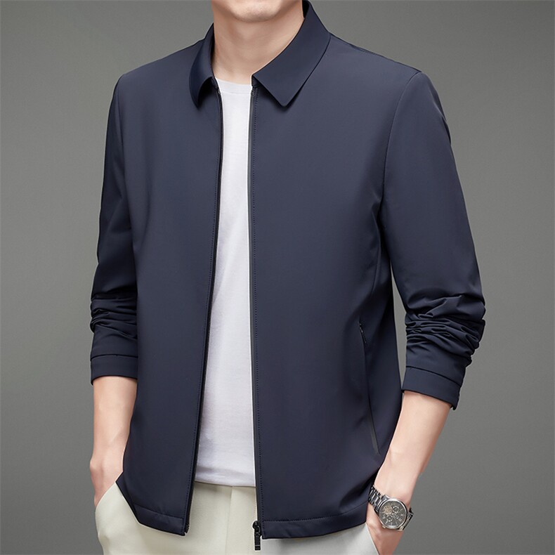 D-J7081男士2023年春季新款加棉翻领外套修身休闲夹克上衣P216，男装夹克，电商B360