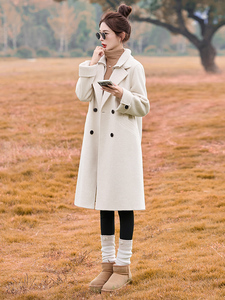 2025冬装新款简约时尚手工缝制羊绒大衣图片
