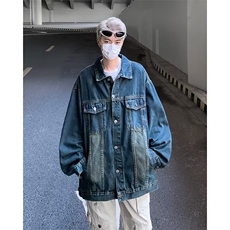 秋季新款渐变色牛仔外套潮流帅气宽松休闲外套上衣3330P63，男装工装外套，星座410-2
