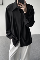春秋男士衬衫外套韩版休闲长袖衬衫打底西装领四季可穿衬衫P45，男装T恤，电商B319