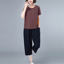 咖啡+蓝裤