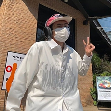 春夏潮牌港风复古印花长袖衬衫男痞帅高级感衬衣外套，男装衬衫，星座506A