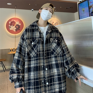 A896-P55 新款潮牌夹克千鸟格衣服男士2024春秋季小香格子外套图片