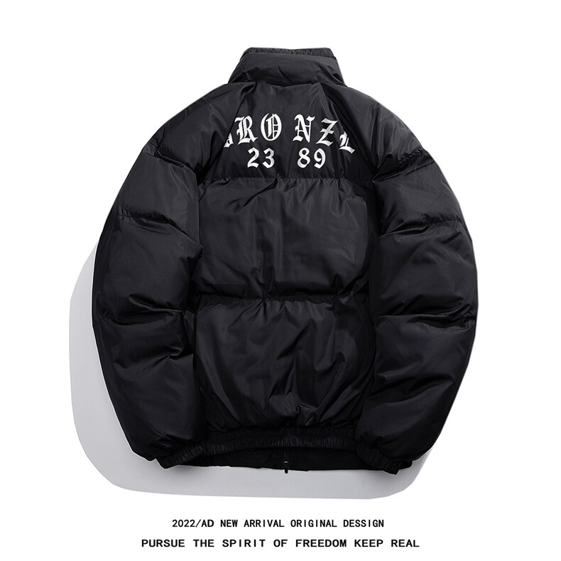 白鸭绒白底冬季新品印花抽绳设计立领羽绒服YR215P195控258,男装羽绒服,电商A247-1