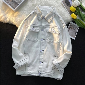 春秋新款复古夹克男早秋工装上衣服潮高级感牛仔外套 W4901-P65图片