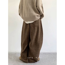 秋冬新款中性日系复古灯芯绒休闲裤男女宽松美拉德慵懒阔腿长裤子，男装休闲裤，星座506A