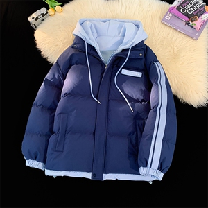 现货 抖音得物供视频 三防加厚羽绒假两件连帽棉衣外套棉服MY8082图片